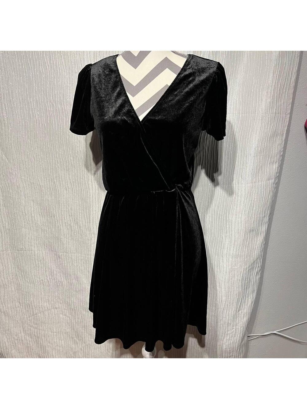 Black faux wrap dress